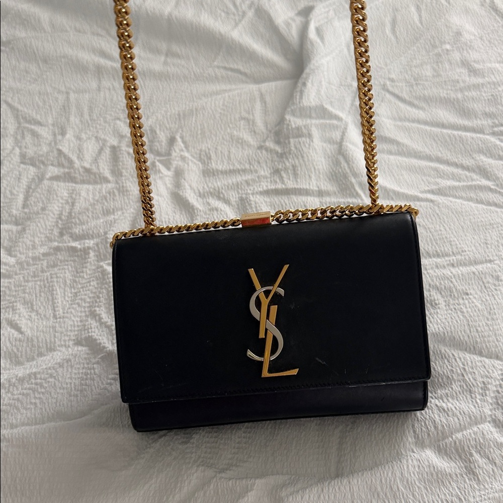 Saint Laurent Small Kate Chain Bag (Black)